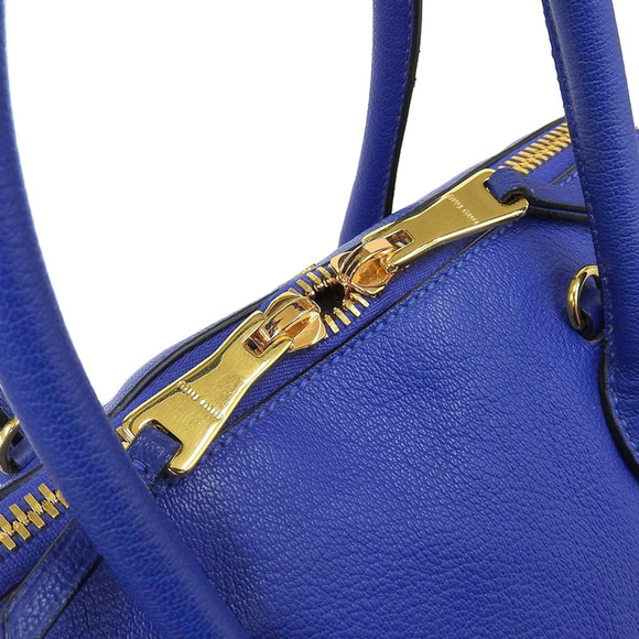 MIU MIU Madras Leather 2WAY Bag Blue RL0097 - Picture 7 of 8